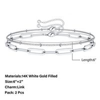 Copper Casual Classic Style Plating Paper Clip Bracelets main image 4