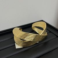 Casual Exaggerated Oversized Solid Color Gold Plated Silver Plated Copper Alloy Wholesale Bangle sku image 1
