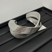 Casual Exaggerated Oversized Solid Color Gold Plated Silver Plated Copper Alloy Wholesale Bangle sku image 2