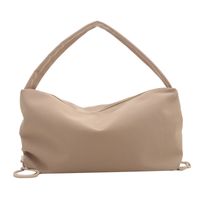 Women's Medium Canvas Solid Color Basic Dumpling Shape Zipper Shoulder Bag sku image 1