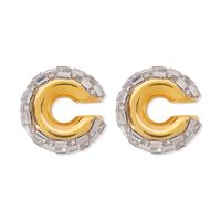 1 Pair Casual Simple Style Geometric CCB Rhinestones Ear Cuffs sku image 1