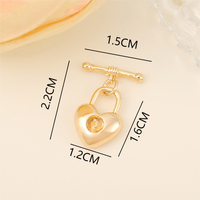 1 Piece 22*15mm Copper 18K Gold Plated Heart Shape Polished Jewelry Buckle main image 2