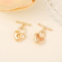 1 Piece 22*15mm Copper 18K Gold Plated Heart Shape Polished Jewelry Buckle main image 4
