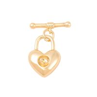 1 Piece 22*15mm Copper 18K Gold Plated Heart Shape Polished Jewelry Buckle main image 6