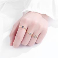 Wholesale Simple Style Classic Style Solid Color Copper Inlay Zircon Rings main image 6