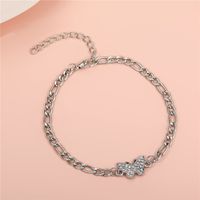 Elegant Vintage Style Simple Style Butterfly Silver Plated Zircon Alloy Wholesale Anklet main image 3