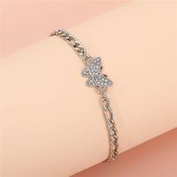Elegant Vintage Style Simple Style Butterfly Silver Plated Zircon Alloy Wholesale Anklet main image 5