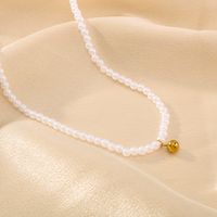 304 Stainless Steel Artificial Pearl 18K Gold Plated IG Style Elegant Romantic Beaded Round Pendant Necklace main image 6