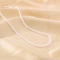 304 Stainless Steel Artificial Pearl 18K Gold Plated IG Style Elegant Romantic Beaded Oval Necklace main image 6