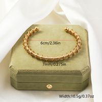 Stainless Steel Vintage Style Solid Color Grain Plating Bangle sku image 20