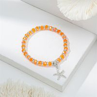 Cute Lady Sweet Round Starfish Artificial Crystal Glass Inlay Rhinestones Women's Bracelets sku image 3