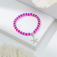 Cute Lady Sweet Round Starfish Artificial Crystal Glass Inlay Rhinestones Women's Bracelets sku image 3