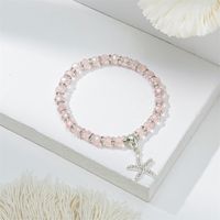 Cute Lady Sweet Round Starfish Artificial Crystal Glass Inlay Rhinestones Women's Bracelets sku image 4