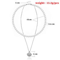 Wholesale Jewelry Casual Simple Style Shell Artificial Pearl Alloy Beaded Handmade Double Layer Necklaces main image 2