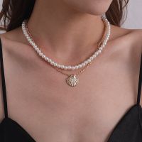 Wholesale Jewelry Casual Simple Style Shell Artificial Pearl Alloy Beaded Handmade Double Layer Necklaces main image 5