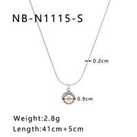 304 Stainless Steel 18K Gold Plated IG Style Romantic Simple Style Three-dimensional Inlay Round Pearl Pendant Necklace sku image 1