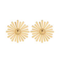 1 Pair IG Style Casual Chrysanthemum Alloy Gold Plated Ear Studs main image 4
