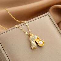 Wholesale Glam Simple Style Solid Color 304 Stainless Steel Copper Plating Inlay 18K Gold Plated Acrylic Glass Zircon Pendant Necklace sku image 39