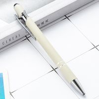 Cross-border Creative Touch Screen Ballpoint Pen Meiji Press Metal Pen Wholesale Capacitive Stylus Printing Logo Spray Glue Aluminum Rod Pen sku image 8