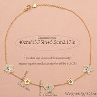 304 Stainless Steel 18K Gold Plated Casual Commute Enamel Plating Pentagram Geometric Butterfly Resin Shell Pendant Necklace sku image 4