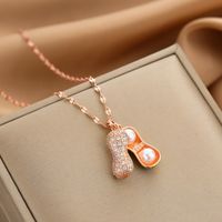 Wholesale Glam Simple Style Solid Color 304 Stainless Steel Copper Plating Inlay 18K Gold Plated Acrylic Glass Zircon Pendant Necklace sku image 38