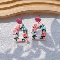 1 Pair Pastoral Rose Flower Handmade Soft Clay Drop Earrings main image 4