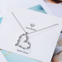 Copper Sweet Simple Style Inlay Heart Shape Zircon Pendant Necklace sku image 2