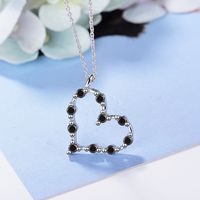 Copper Sweet Simple Style Inlay Heart Shape Zircon Pendant Necklace sku image 1