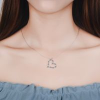 Kupfer Süss Einfacher Stil Inlay Herzform Zirkon Halskette Mit Anhänger main image 6