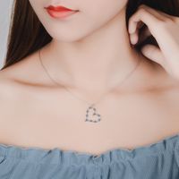 Copper Sweet Simple Style Inlay Heart Shape Zircon Pendant Necklace main image 8