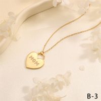 Copper Elegant Lady Modern Style Inlay Letter Heart Shape Zircon Pendant Necklace main image 4