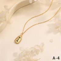 Le Cuivre Élégant Dame Style Moderne Incruster Lettre Forme De Cœur Zircon Pendentif main image 5