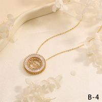 Copper Elegant Lady Modern Style Inlay Letter Heart Shape Zircon Pendant Necklace sku image 2