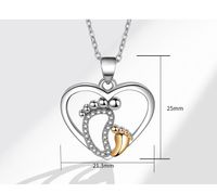Casual Heart Shape Foot Copper Plating Rhinestones Pendant Necklace main image 2