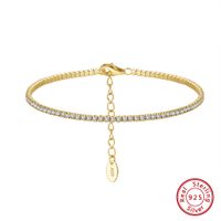 Argent Sterling Glamour Style Simple Placage Incruster Rond Zircon Bracelet Tennis main image 8