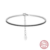 Argent Sterling Glamour Style Simple Placage Incruster Rond Zircon Bracelet Tennis sku image 3