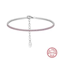 Argent Sterling Glamour Style Simple Placage Incruster Rond Zircon Bracelet Tennis sku image 5