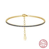 Argent Sterling Glamour Style Simple Placage Incruster Rond Zircon Bracelet Tennis sku image 1