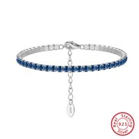 Sterling Silver Casual Simple Style Inlay Round Zircon Tennis Bracelet main image 4
