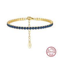 Sterling Silver Casual Simple Style Inlay Round Zircon Tennis Bracelet main image 10