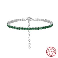 Sterling Silver Casual Simple Style Inlay Round Zircon Tennis Bracelet main image 8