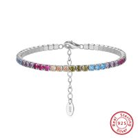 Sterling Silver Casual Simple Style Inlay Round Zircon Tennis Bracelet main image 6