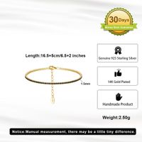 Argent Sterling Glamour Style Simple Placage Incruster Rond Zircon Bracelet Tennis main image 2