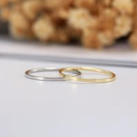 Sterling Silver 14K Gold Plated White Gold Plated IG Style Japanese Style Simple Style Solid Color Rings main image 6