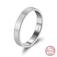 Sterling Silver IG Style Japanese Style Simple Style Plating Geometric Solid Color Rings sku image 6