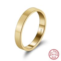 Sterling Silver 14K Gold Plated White Gold Plated IG Style Japanese Style Simple Style Solid Color Rings main image 5