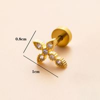 1 Piece Ear Cartilage Rings & Studs Simple Style Classic Style Heart Shape Snake Butterfly Copper Polishing Inlay Zircon 18K Gold Plated Ear Cartilage Rings & Studs sku image 11