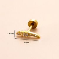1 Piece Ear Cartilage Rings & Studs Simple Style Classic Style Heart Shape Snake Butterfly Copper Polishing Inlay Zircon 18K Gold Plated Ear Cartilage Rings & Studs sku image 13