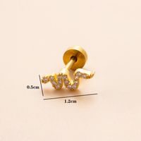 1 Piece Ear Cartilage Rings & Studs Simple Style Classic Style Heart Shape Snake Butterfly Copper Polishing Inlay Zircon 18K Gold Plated Ear Cartilage Rings & Studs sku image 20