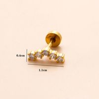 1 Piece Ear Cartilage Rings & Studs Simple Style Classic Style Heart Shape Snake Butterfly Copper Polishing Inlay Zircon 18K Gold Plated Ear Cartilage Rings & Studs sku image 7